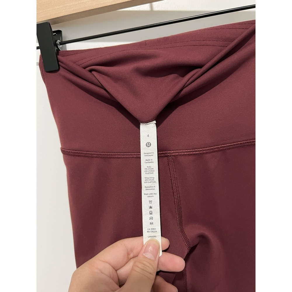 Lululemon Wunder Train Contour Fit High-Rise Tight 25" Red Merlot Size 4 Pilates - Picture 5 of 6